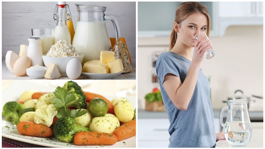 Régime alimentaire pour l'exacerbation de la goutte - eau, produits laitiers, légumes bouillis