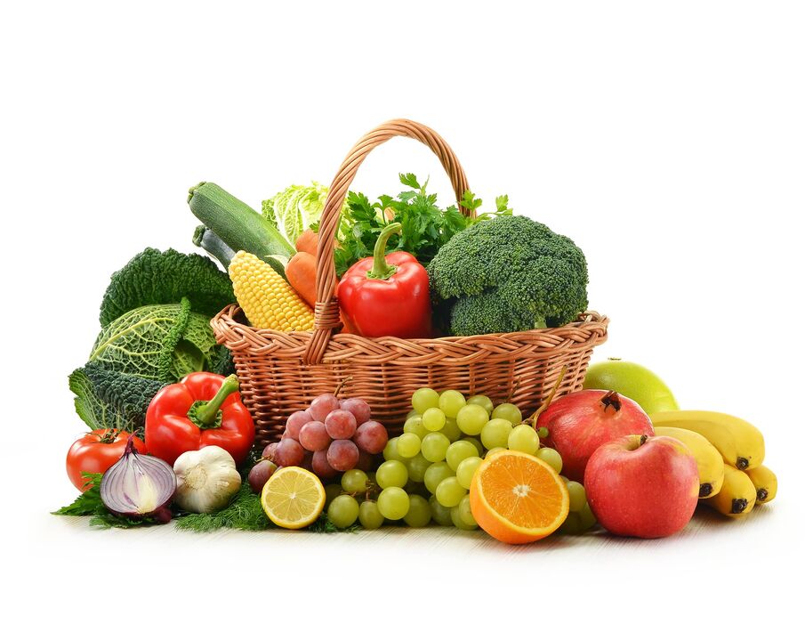 fruits et légumes frais au régime